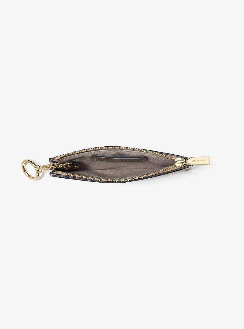 Jet Set Small Crocodile Embossed Leather Card Case in HUSK | Michael Kors