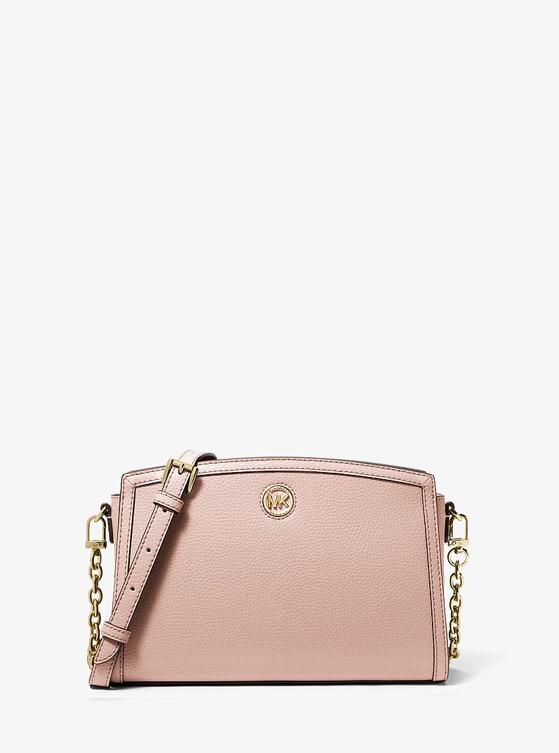 Borsa a tracolla Chantal grande in pelle martellata in ROSA TENUE | Michael Kors