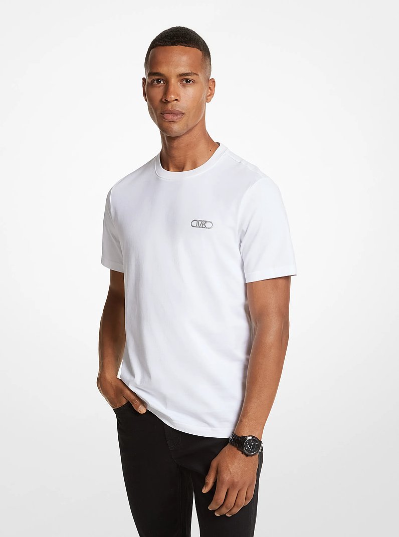 T-shirt en coton &agrave; logo Empire in BLANC | Michael Kors