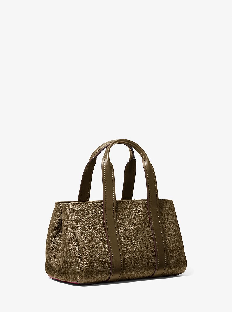 Borsa a mano Foster extra-small con stampa logo in LODEN | Michael Kors