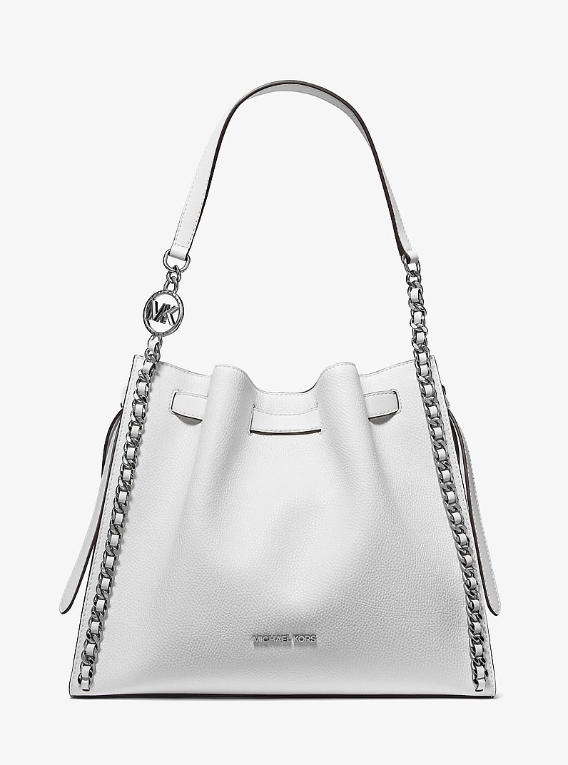 Mina Large Chain Shoulder Bag in OPTIC WHITE - Sale | Michael Kors