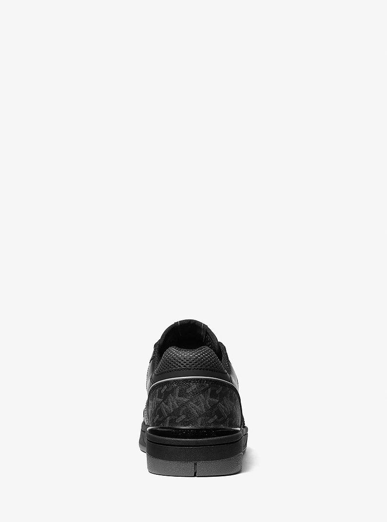 Rebel Empire Monogram and Leather Sneaker in BLACK | Michael Kors