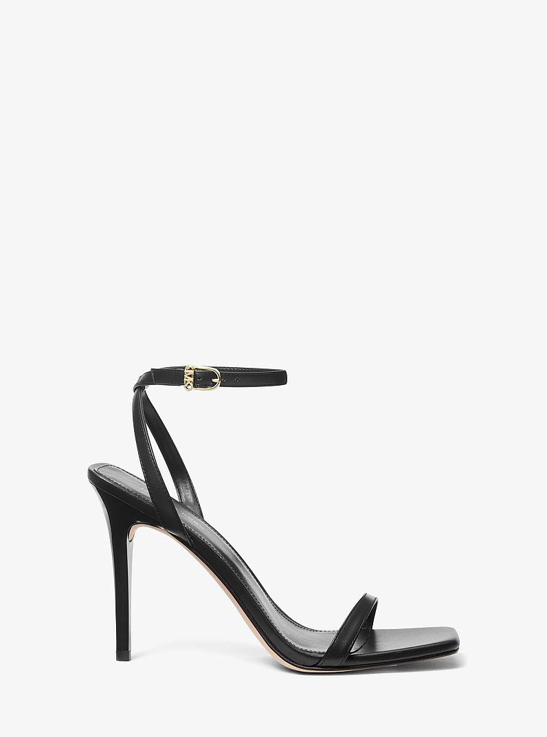 Liana Leather Sandal in BLACK | Michael Kors