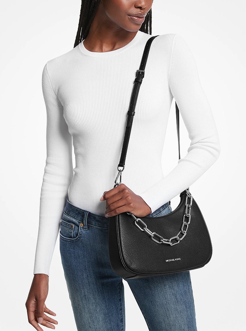 Cora Large Pebbled Leather Shoulder Bag