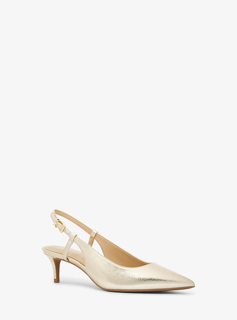 Doreen Flex Metallic Kitten Pump in PALE GOLD | Michael Kors