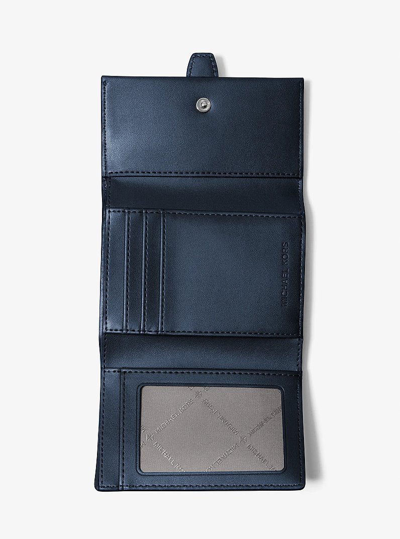 Greenwich Medium Leather Trifold Wallet in NAVY | Michael Kors