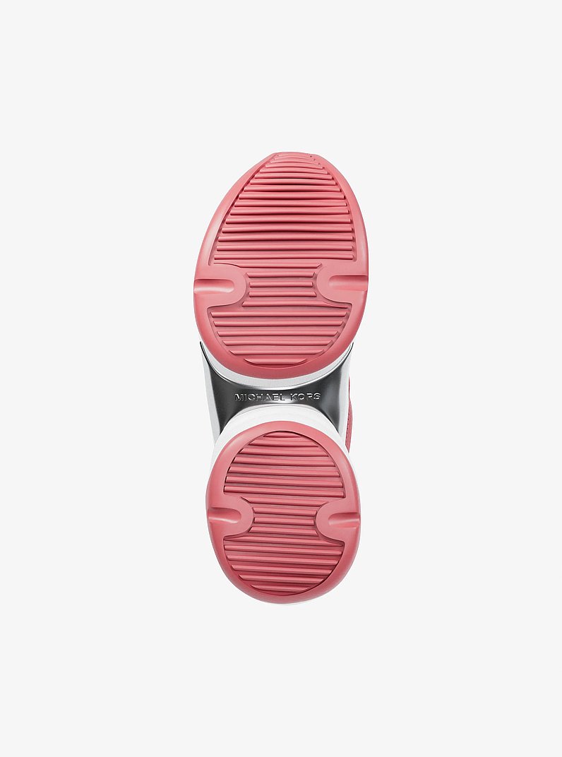 Olympia Logo Debossed Trainer in HIBISCUS - Sale | Michael Kors [US]