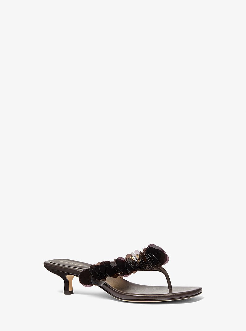 Loretta Sequin Embellished Sandal in CHOCOLATE | Michael Kors