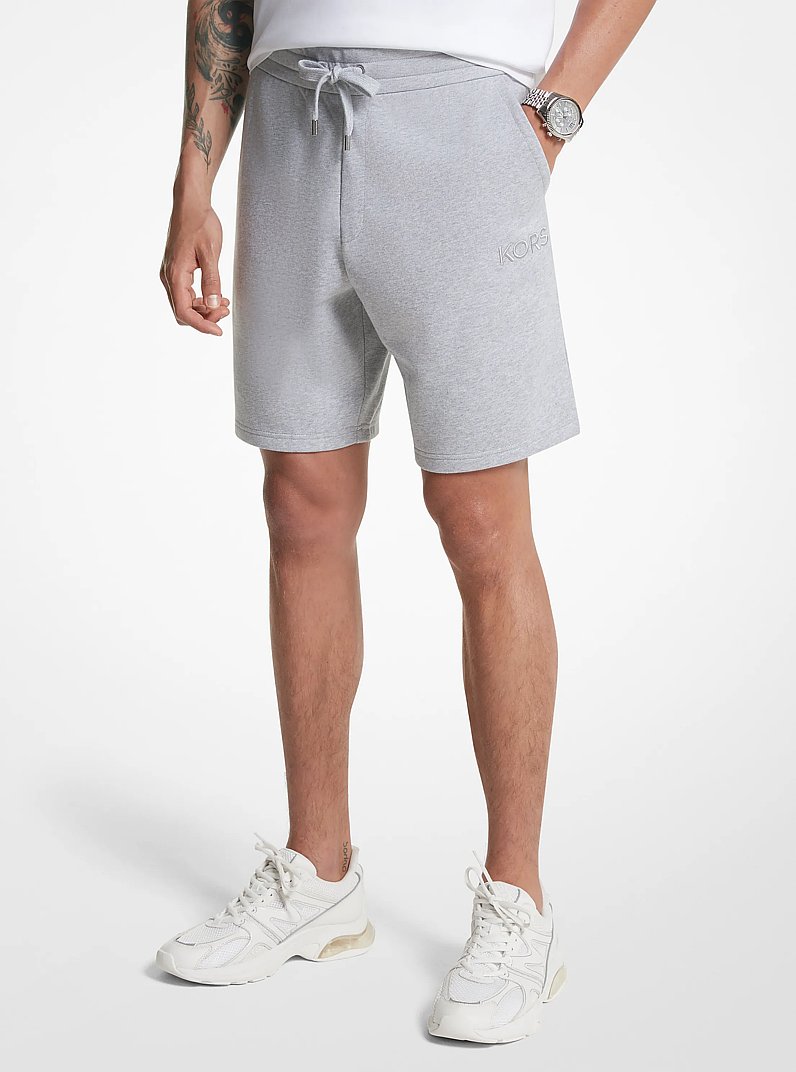 French Terry Cotton Blend Shorts in HEATHER GREY | Michael Kors