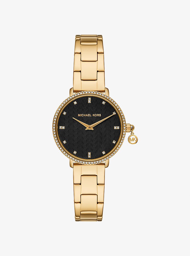 Orologio Pyper mini in tonalit&agrave; oro con pav&eacute; in ORO | Michael Kors