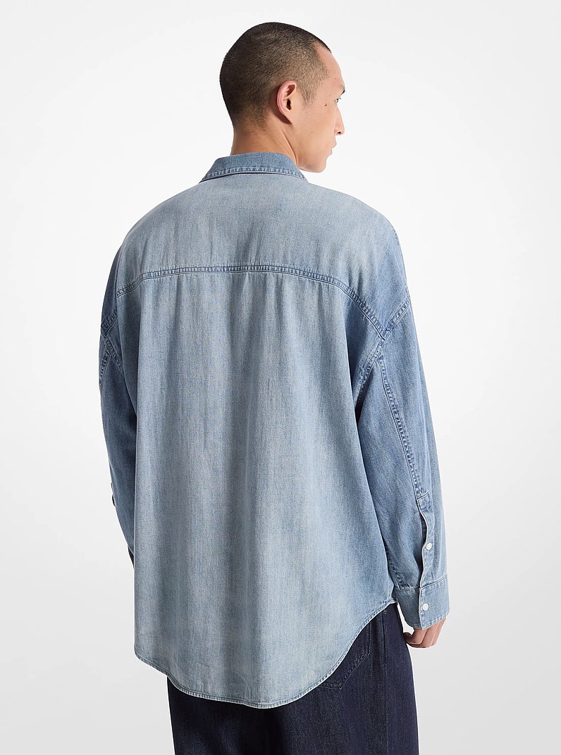 Oversized Chambray Shirt in BLUE VINTAGE WASH | Michael Kors