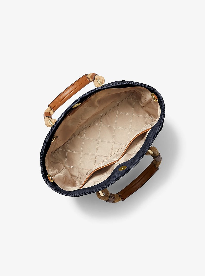Bolso tote Talia peque&ntilde;o de lona de algod&oacute;n in AZUL MARINO MULTICOLOR | Michael Kors