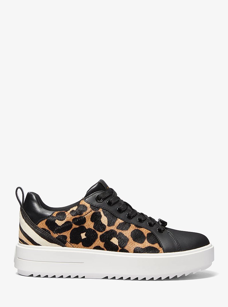 Emmett Animal Print Calf Hair and Leather Sneaker