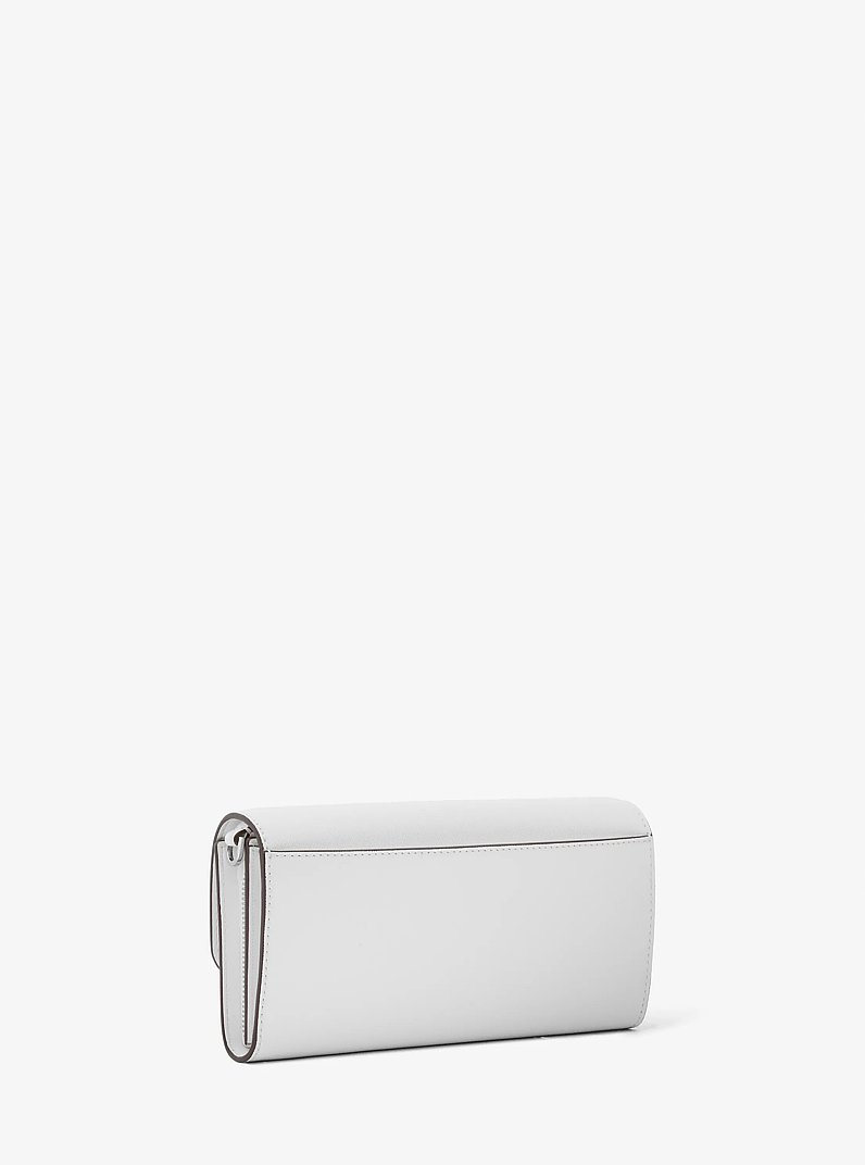 Jet Set Large Saffiano Leather 2-in-1 Convertible Crossbody Bag in OPTIC WHITE | Michael Kors