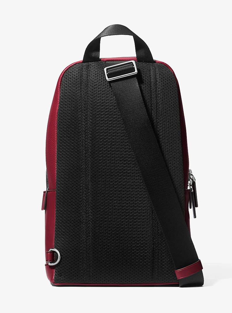 Cooper Pebbled Leather Sling Pack in CHERRY | Michael Kors