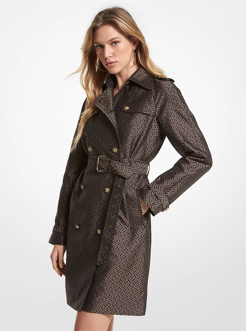 Logo Jacquard Trench Coat
