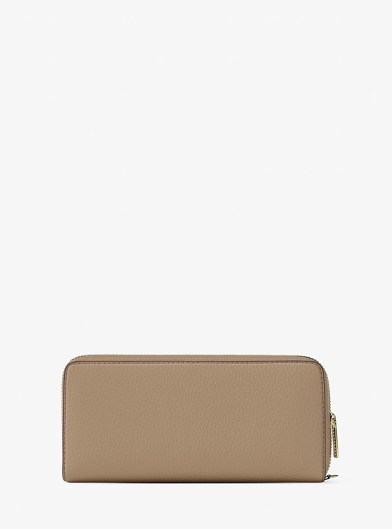 Billetera Jet Set Travel grande de piel granulada in CAMEL | Michael Kors