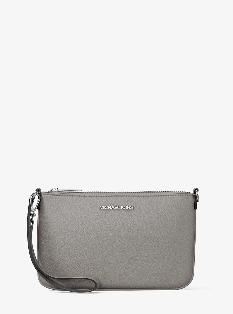 Petite pochette-bracelet Jet Set convertible en cuir grain&eacute; in GRIS PERLE | Michael Kors