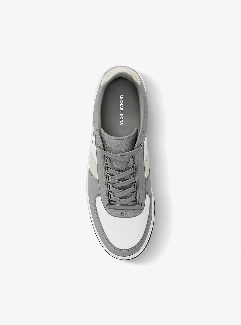 Zapatilla Brady de piel con bloque de color in GRIS CANTERA | Michael Kors