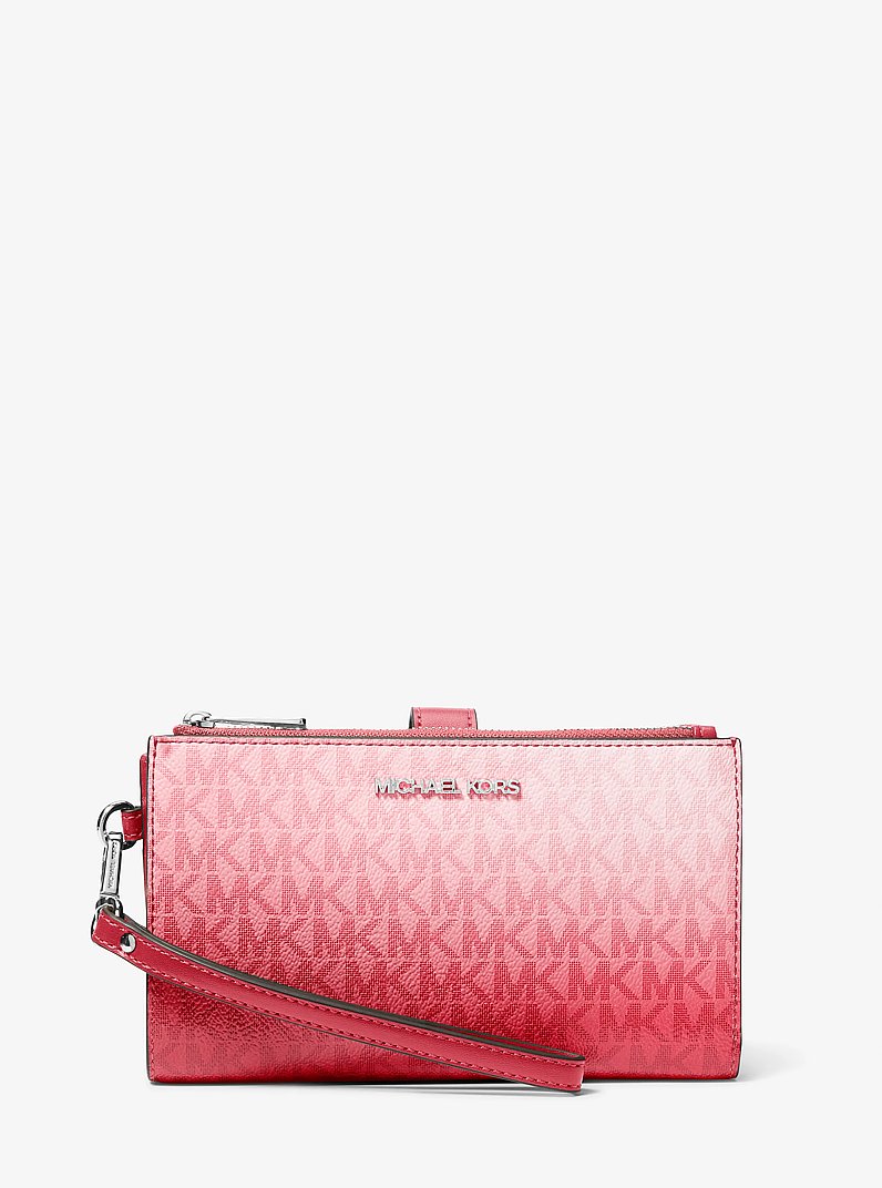 Grande pochette-bracelet Jet Set ombr&eacute;e &agrave; logo Signature in HISBISCUS MULTI | Michael Kors