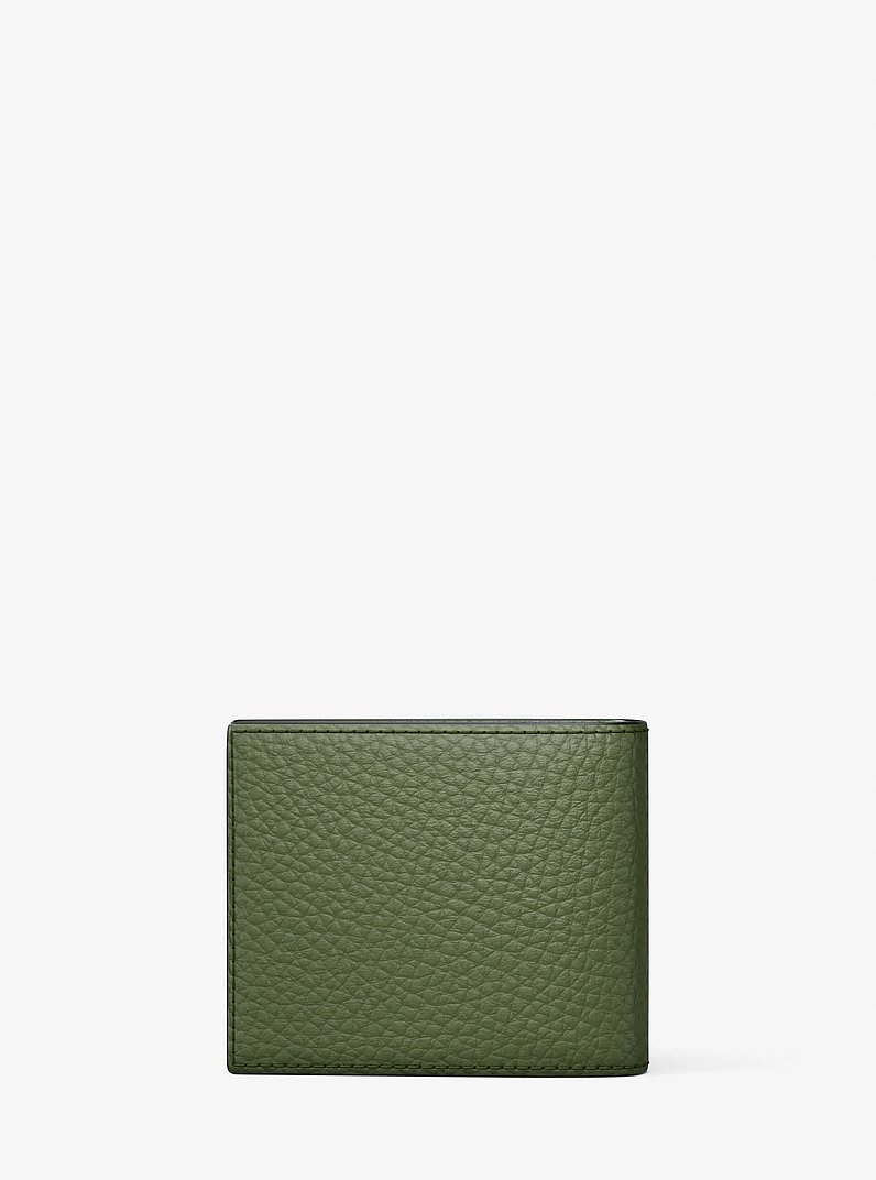 Hudson Pebbled Leather Billfold Wallet in EVERGREEN | Michael Kors