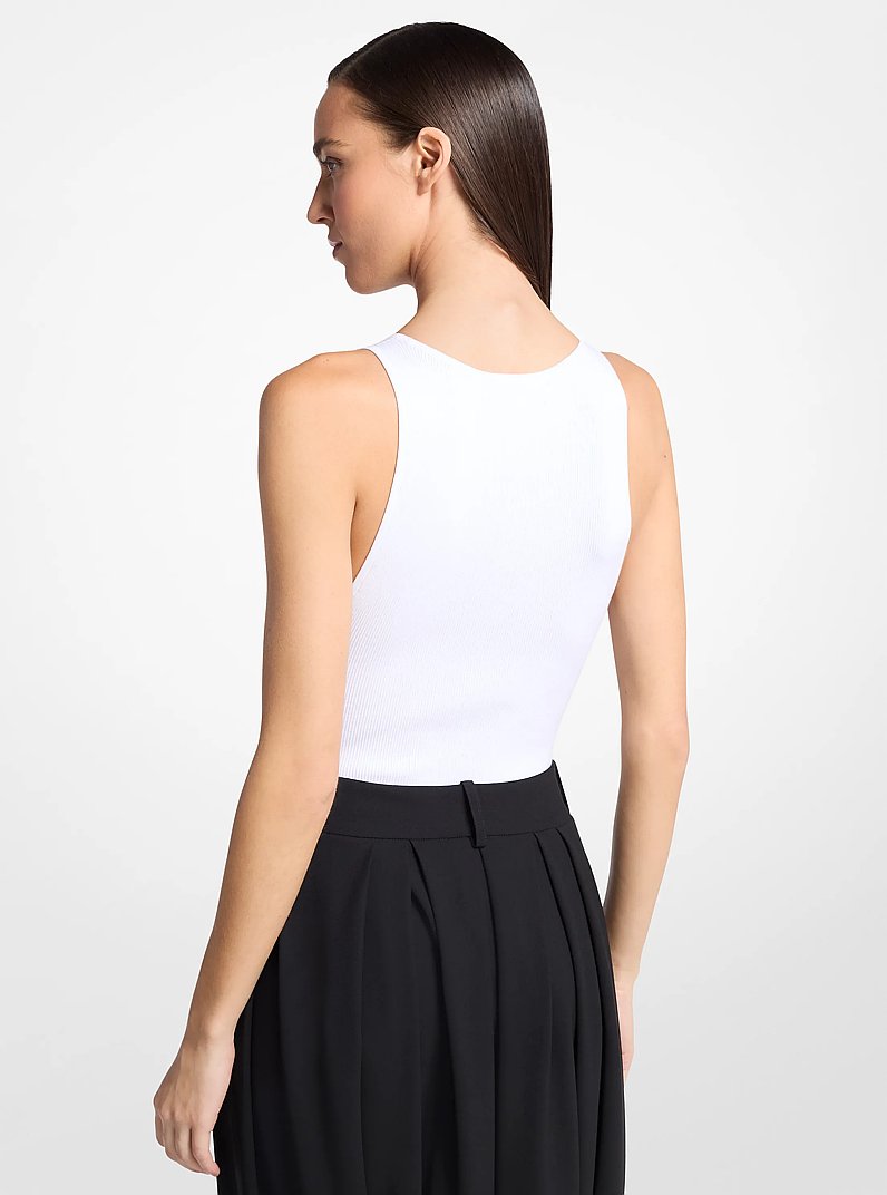 Ribbed Stretch Viscose Bodysuit