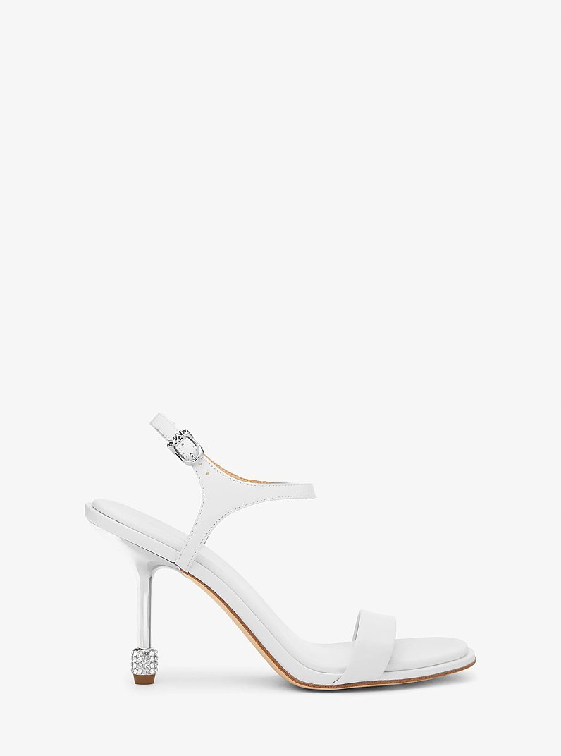Sandale Ivy aus Leder in OPTIC WHITE | Michael Kors