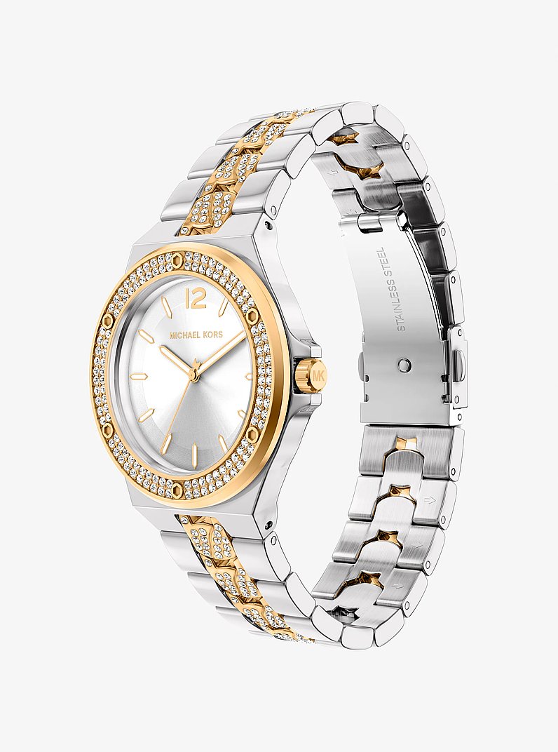 Lennox Pav&eacute; Two-Tone Watch in TWO TONE | Michael Kors
