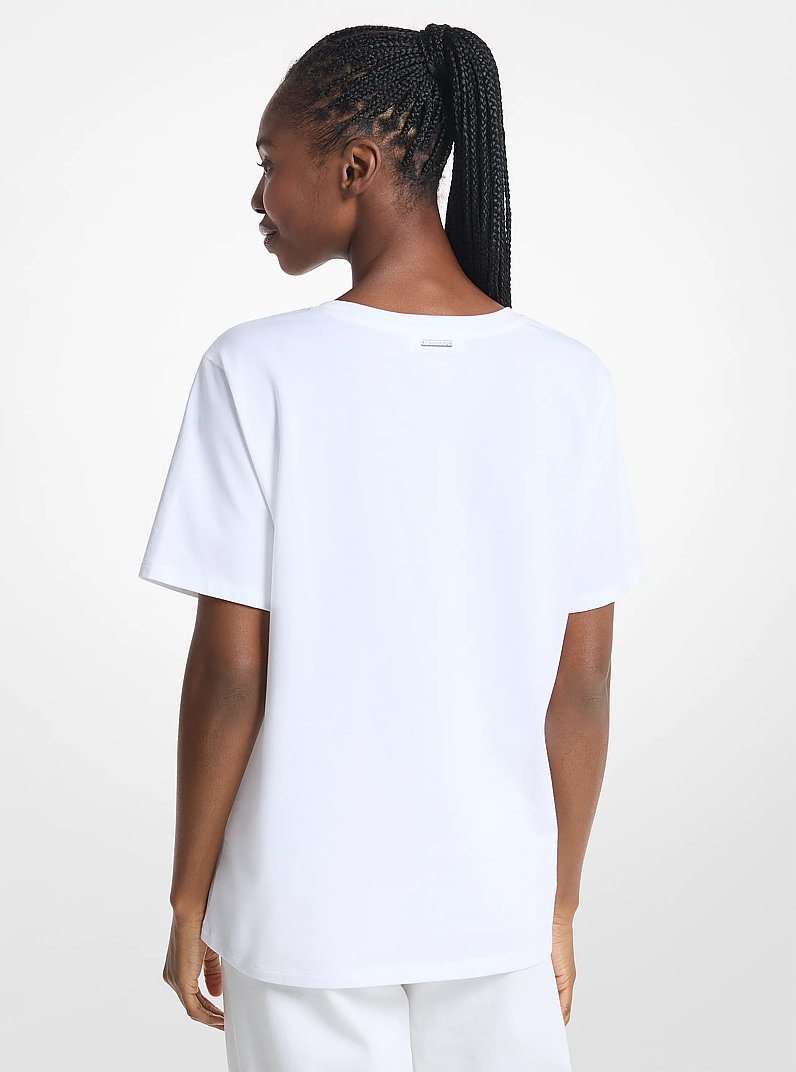 T-shirt en coton &agrave; logo de la FIERT&Eacute; in BLANC | Michael Kors