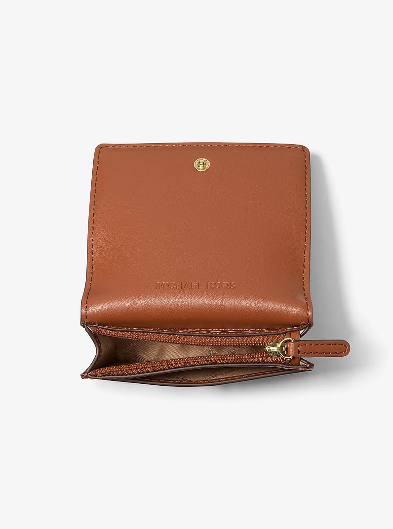 Carson Small Pebbled Leather Wallet in LUGGAGE | Michael Kors