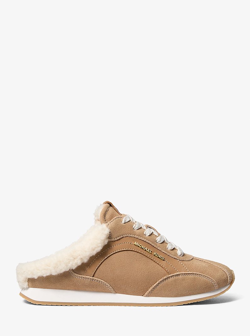 Avi Faux Shearling Trim Slip-On Sneaker in CAMEL | Michael Kors