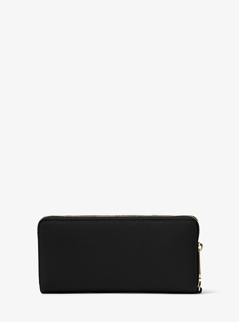 Leather Continental Wristlet in BLACK | Michael Kors