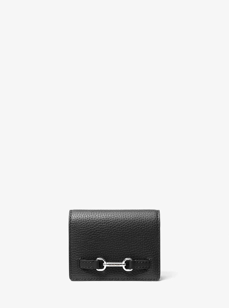 Carson Small Pebbled Leather Wallet in BLACK | Michael Kors