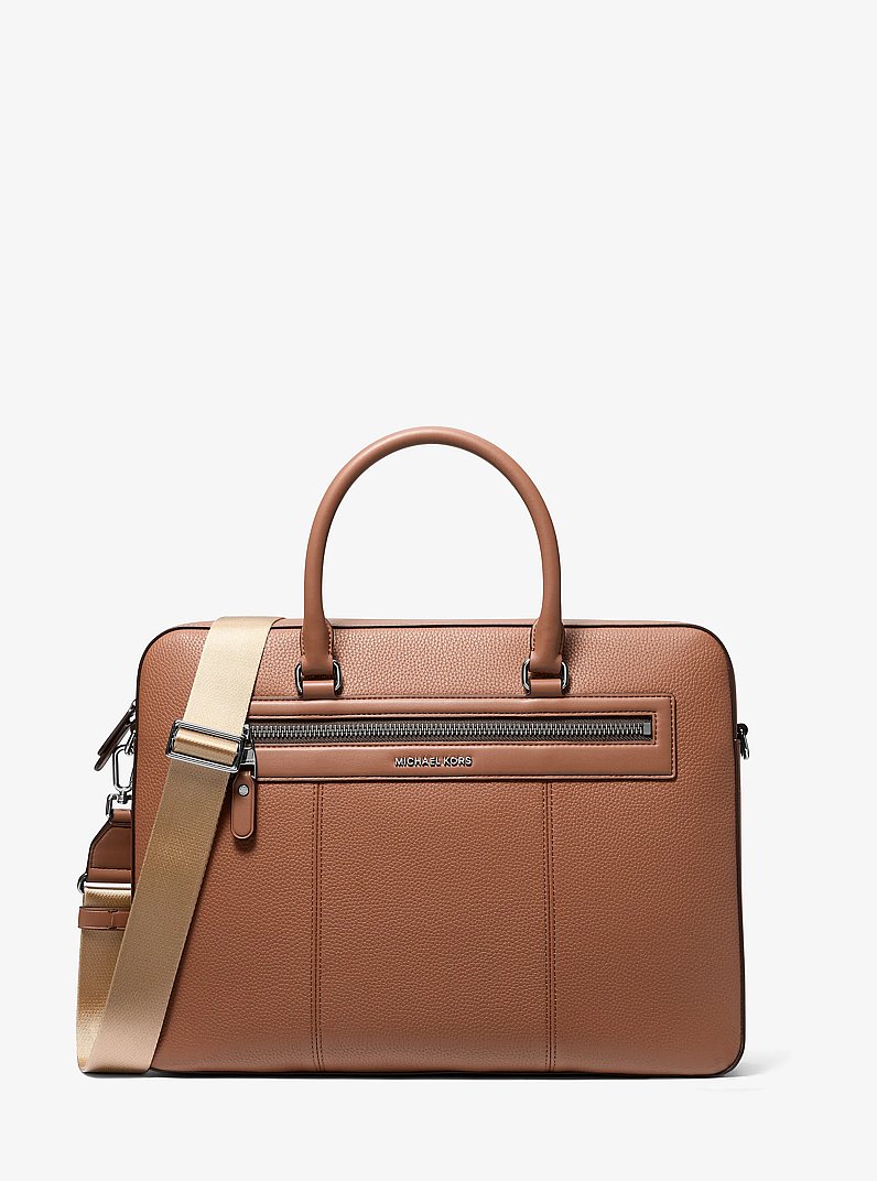 Jet Set Pebbled Leather Briefcase in LUGGAGE | Michael Kors