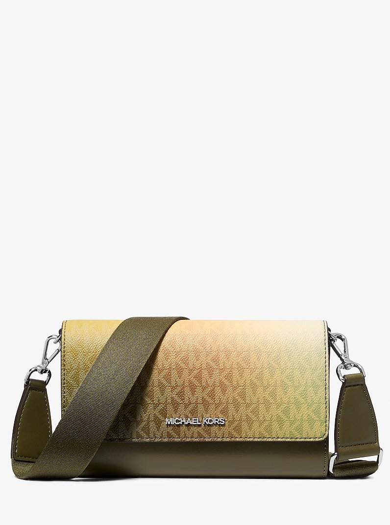Jet Set Large Ombr&eacute; Signature Logo Crossbody Bag in OLIVE COMBO | Michael Kors