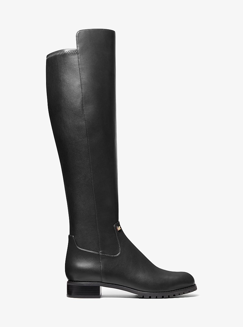 Britt Smooth Wide Calf Boot in BLACK | Michael Kors