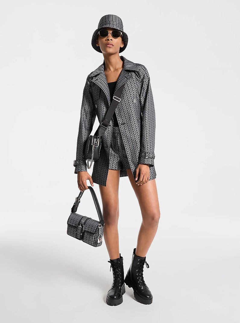 MK2000 Logo Jacquard Bucket Hat in NICKEL | Michael Kors