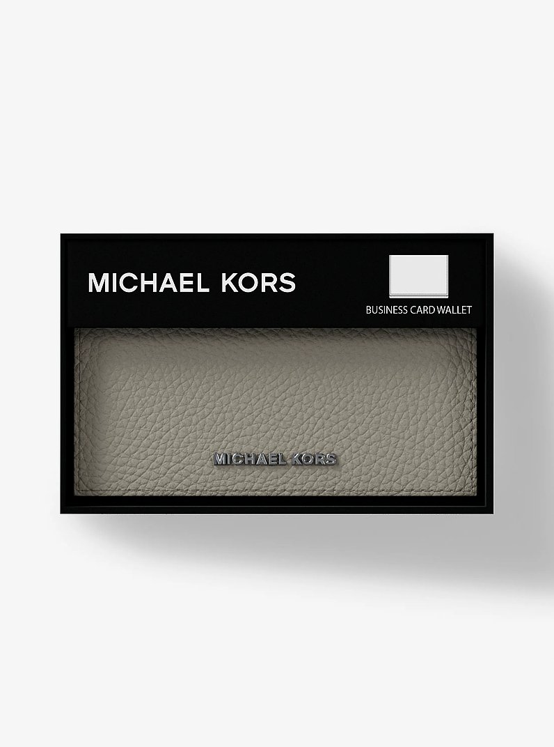 Hudson Pebbled Leather Card Case in BIRCH | Michael Kors