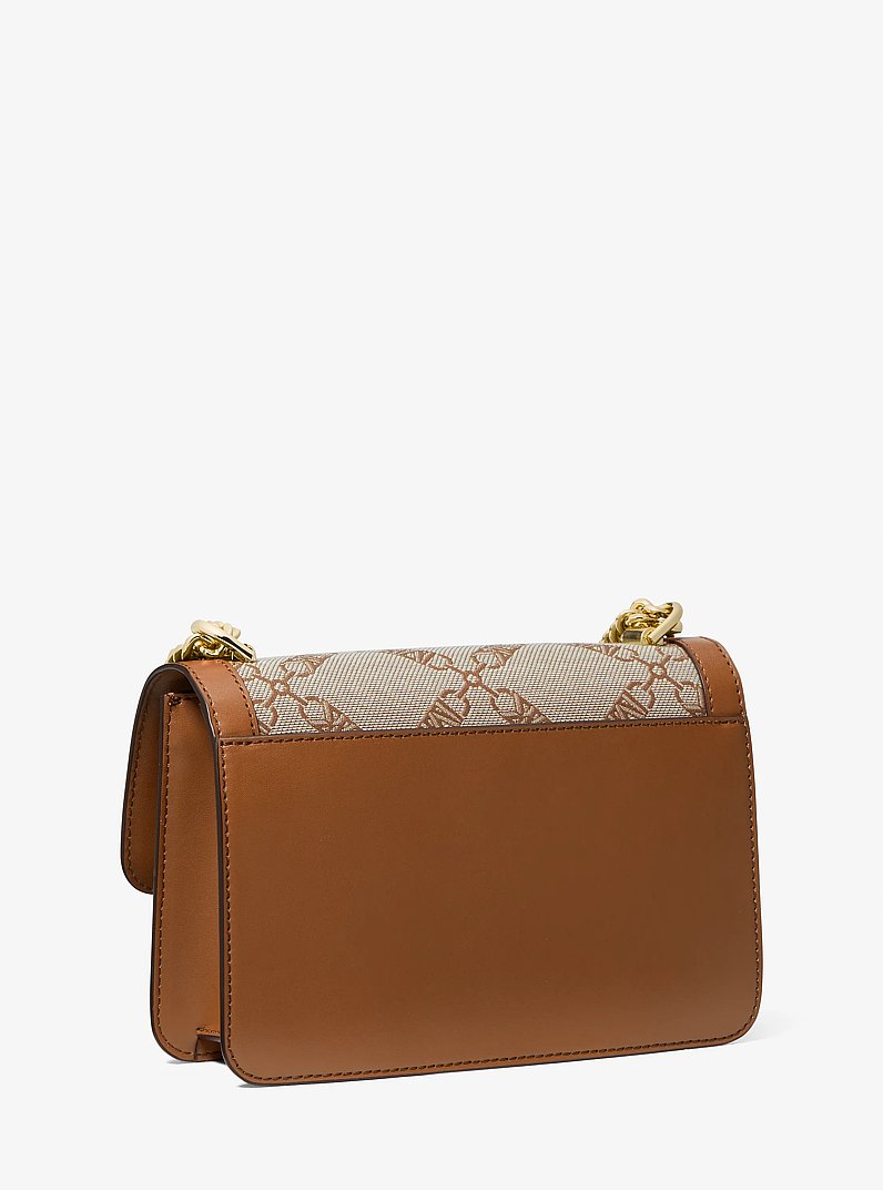 Heather Large Empire Logo Jacquard Shoulder Bag