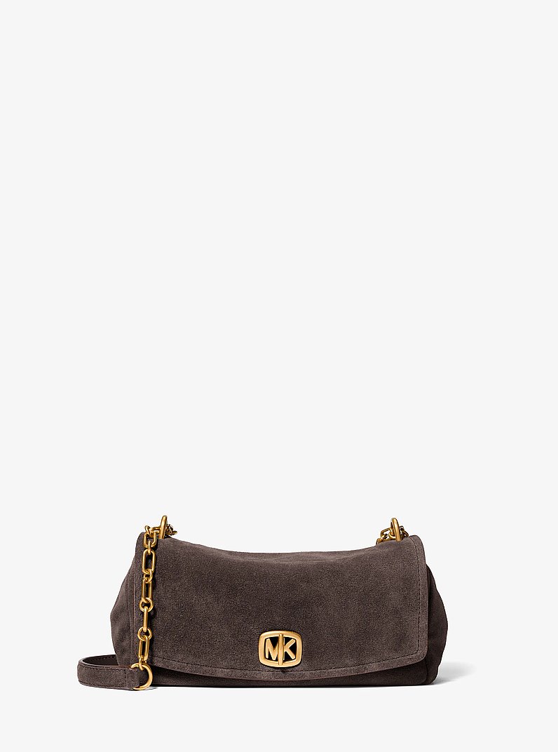 Bryant Small Suede Convertible Shoulder Bag in CHOCOLATE | Michael Kors
