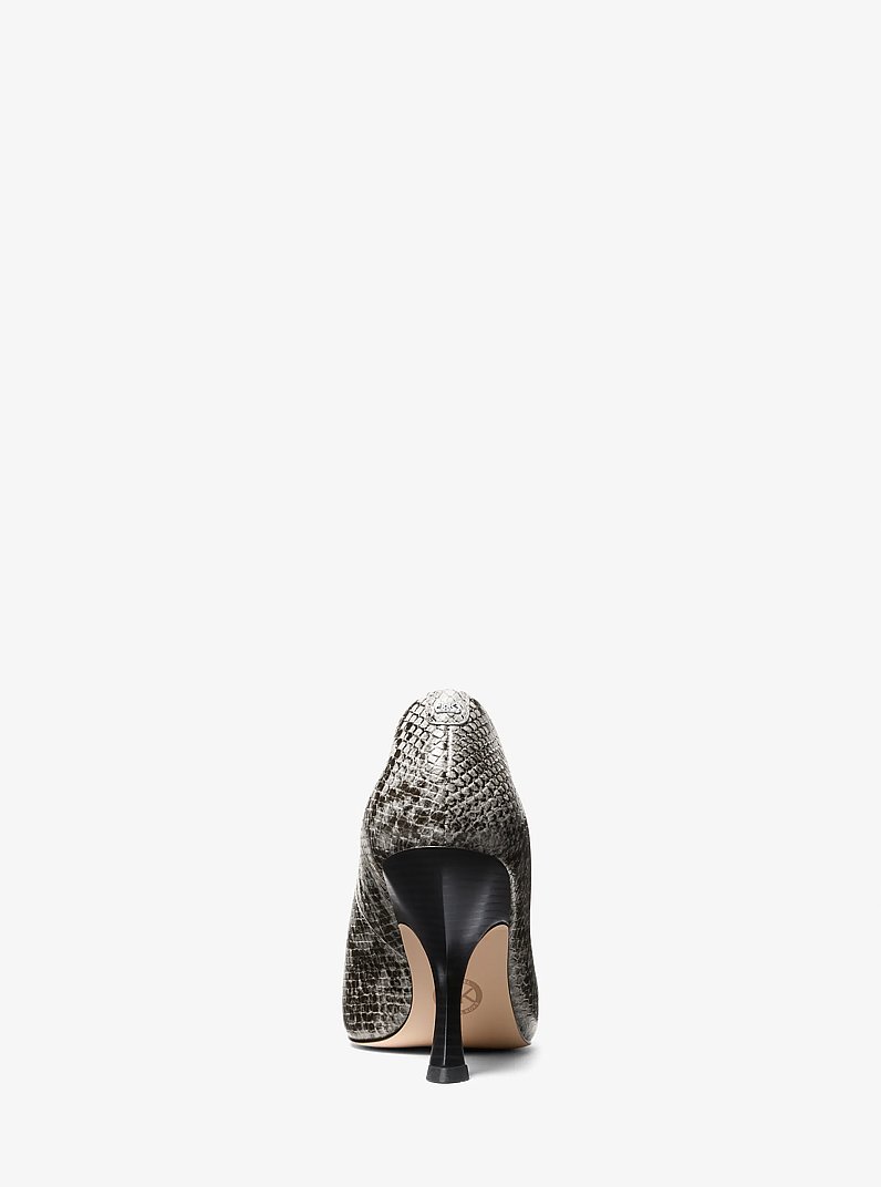 Luna Snake Embossed Leather Pump in QUARRY GREY | Michael Kors