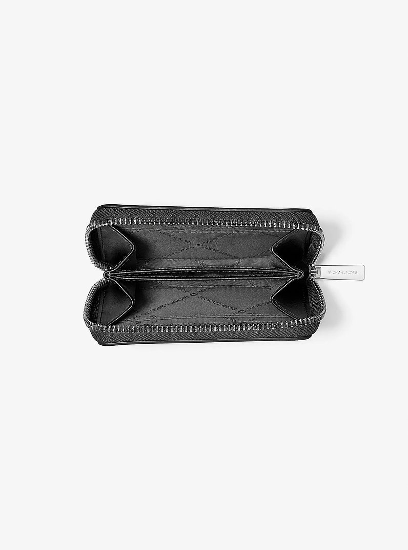 Jet Set Medium Distressed Zip Card Case in BLACK - Sale | Michael