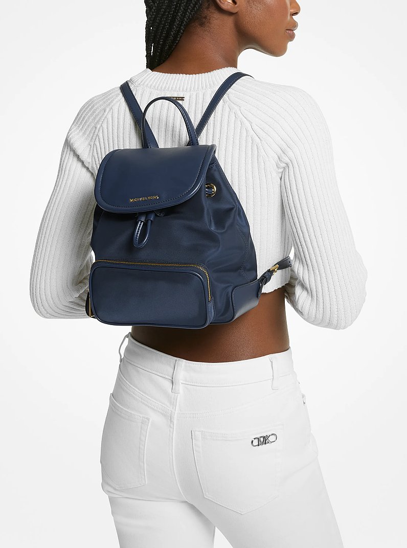 Cara Small Nylon Backpack in NAVY | Michael Kors