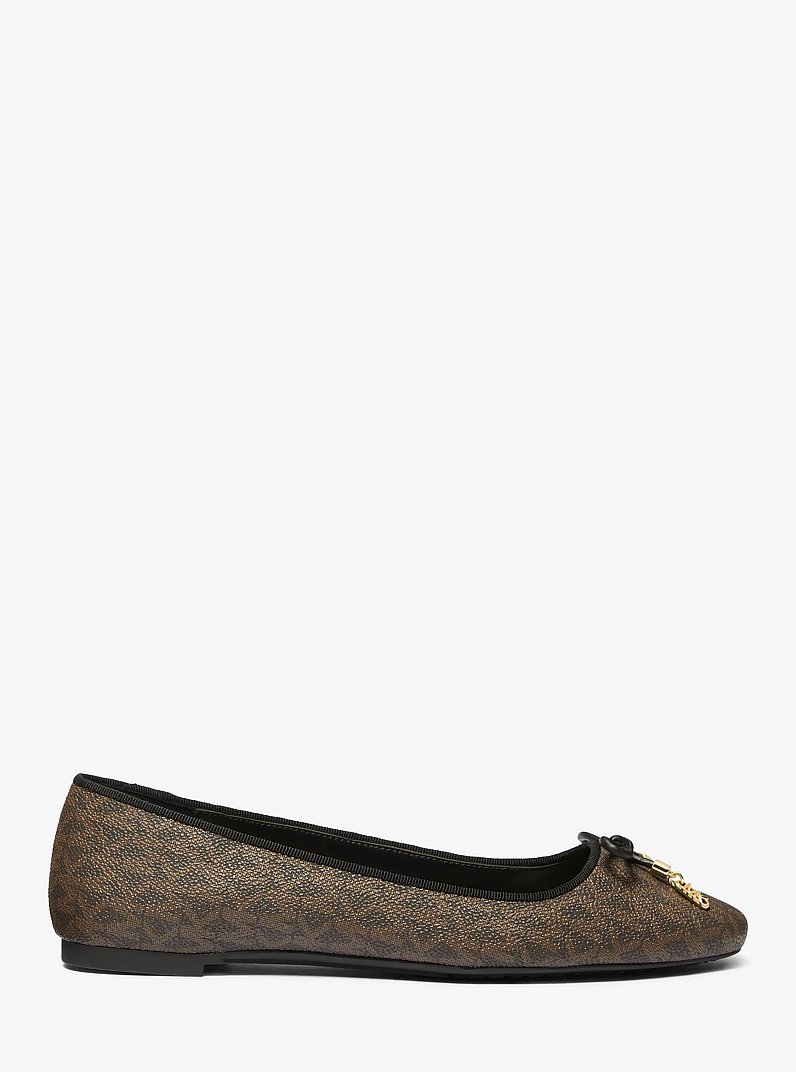 Nori Logo Ballet Flat in BROWN | Michael Kors