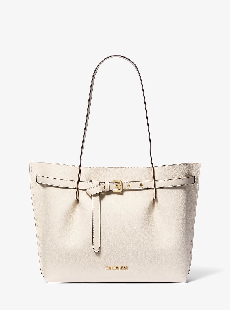 Shopper Emilia Large aus gekrispeltem Leder in HL. CREMEWEISS | Michael Kors