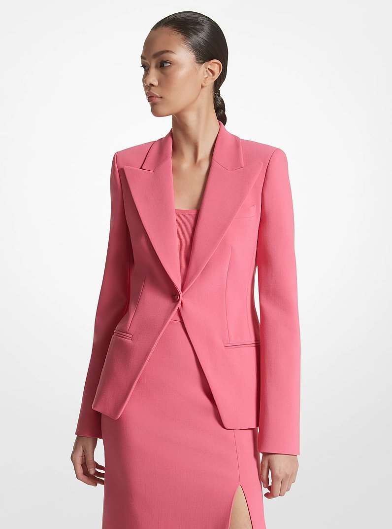 Stretch Pebble Crepe Blazer in AZALEA | Michael Kors