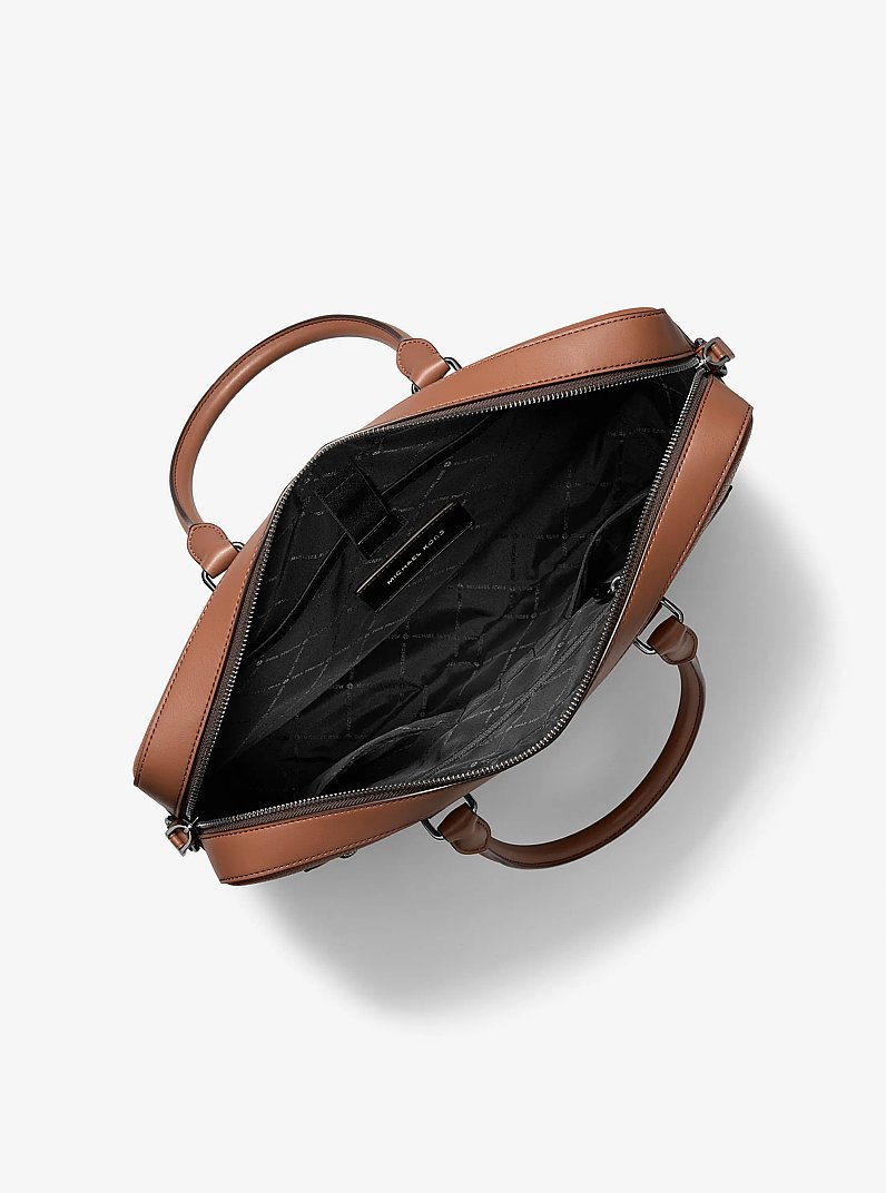 Jet Set Pebbled Leather Briefcase in LUGGAGE | Michael Kors