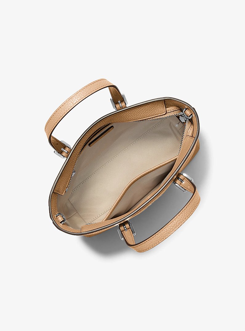 Quinn Small Pebbled Leather Convertible Crossbody Bag in PEANUT | Michael Kors