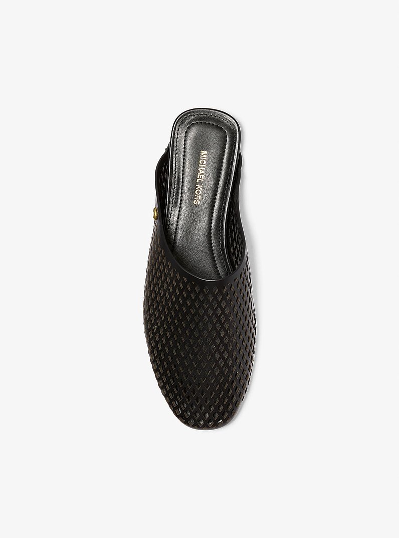 Cady Perforated Leather Mule in BLACK | Michael Kors
