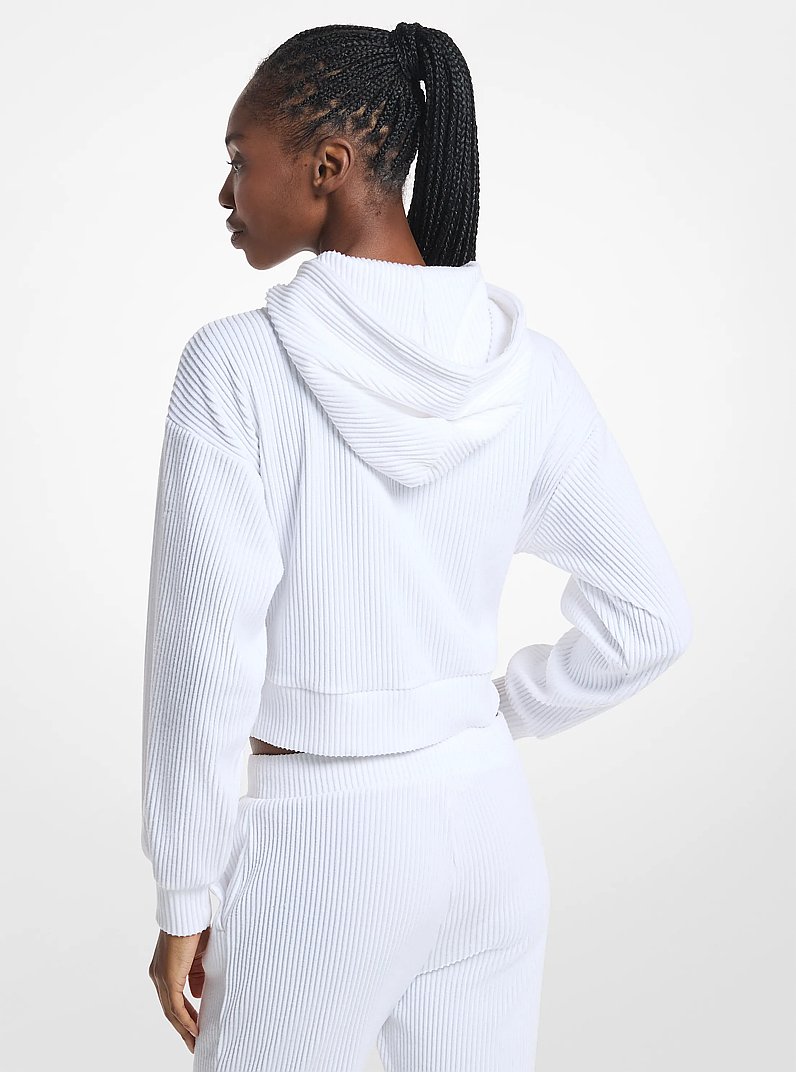 Sudadera con capucha de tejido acanalado in BLANCO | Michael Kors